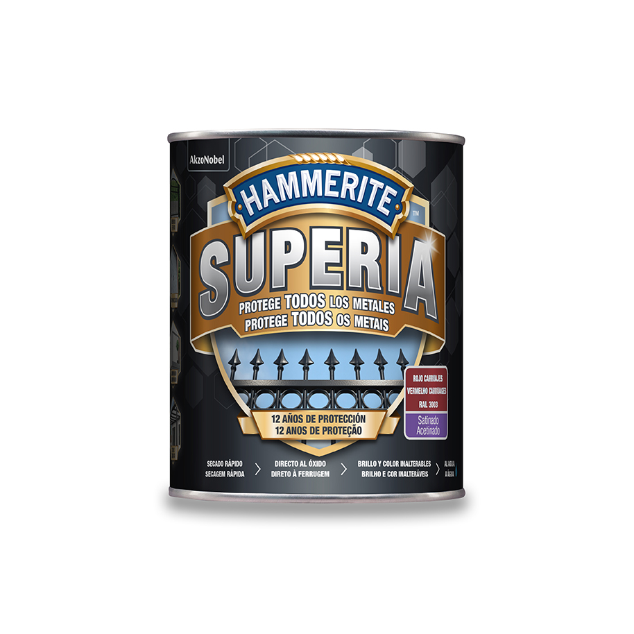 Hammerite superia esmalte antioxidante satinado rojo 750 ml