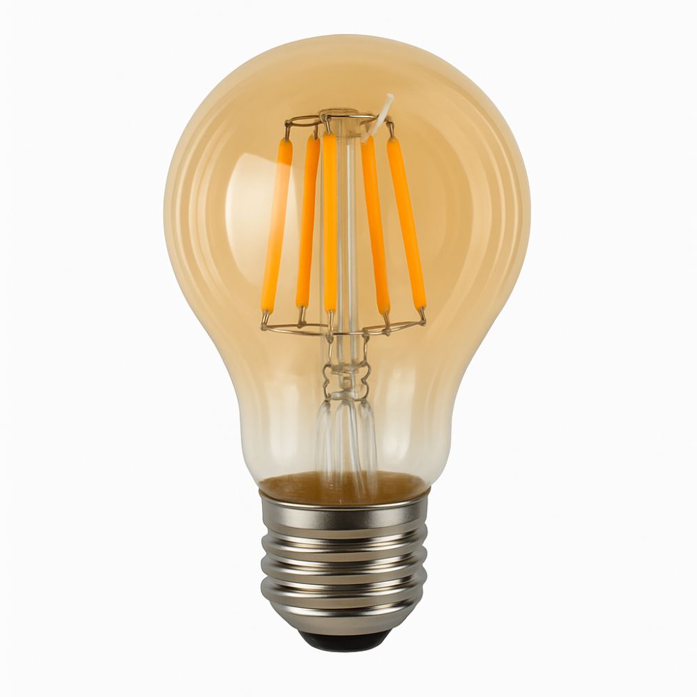 Bombilla LED a60 E27 filamento 6w 550lm. Luz cálida 2700k