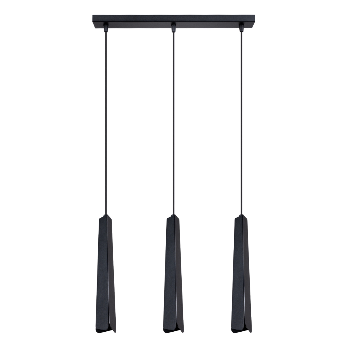 Lámpara coLGante prysm 3 negro acero 45x120x5cm