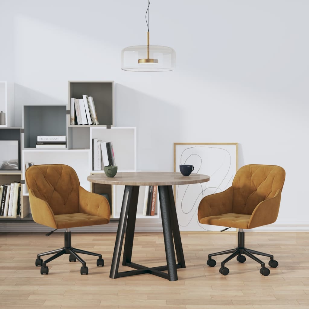 Sillas de comedor giratorias 2 unidades terciopelo marrón qweo7434