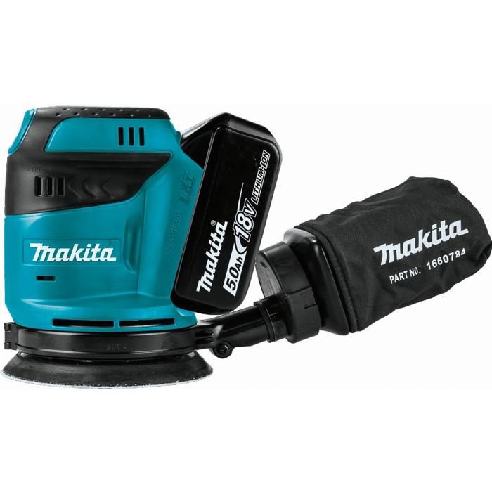 Lijadora excéntrica - Makita - dbo180rtj - 18v li-ion 5ah - ø125mm - compac