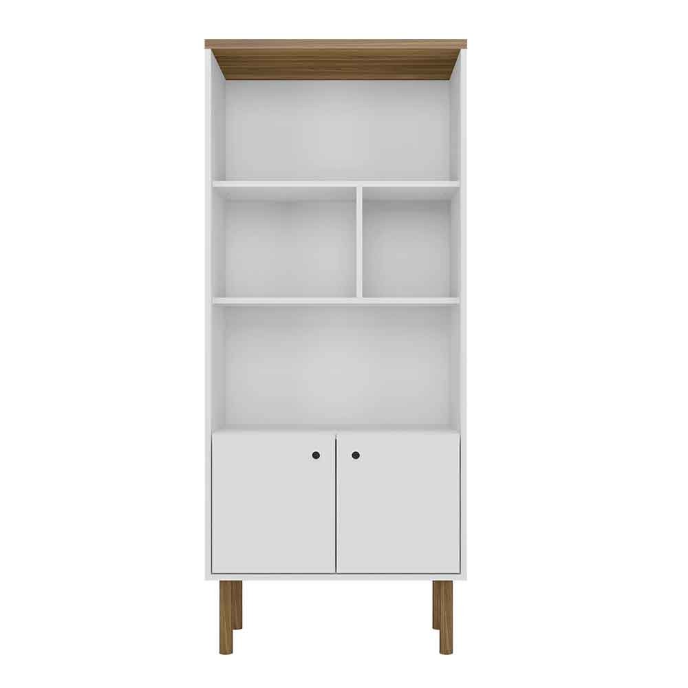 Momma home estantería librería con puertas blanco/roble prica 160x68x36