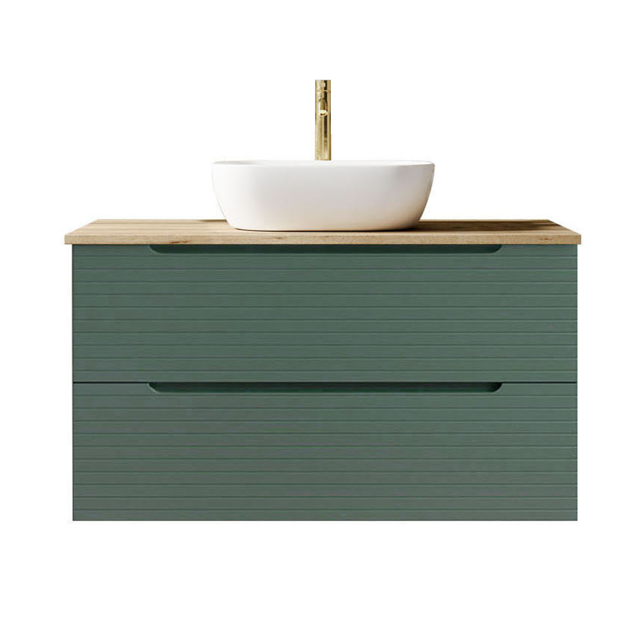 Kibath mueble baño y lavabo boreal 100x45 acabado verde lago 2 caj. Susp.