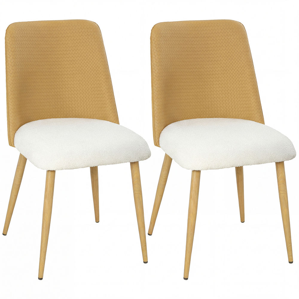 Sillas de comedor 47.5x57x84 cm pu, lino color marrón Homcom