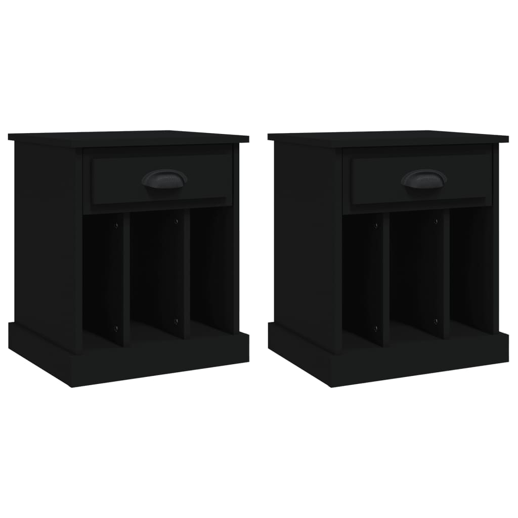 Casa lúmina - set de 2 mesita de noche negro madeira 43 x 36 x 50 cm