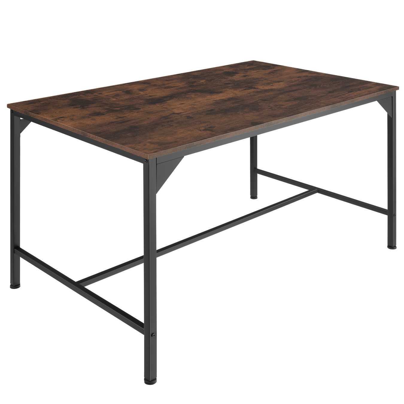 Mesa de comedor 120x75x75cm, madera industrial oscura, rústica