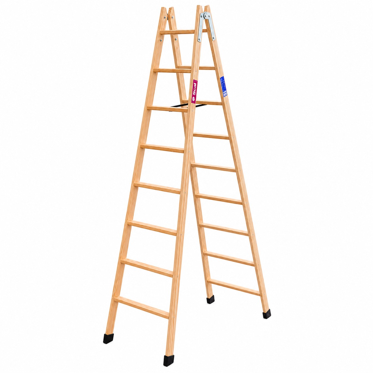 Escalera tijera doble acceso madera tm-da 8x2