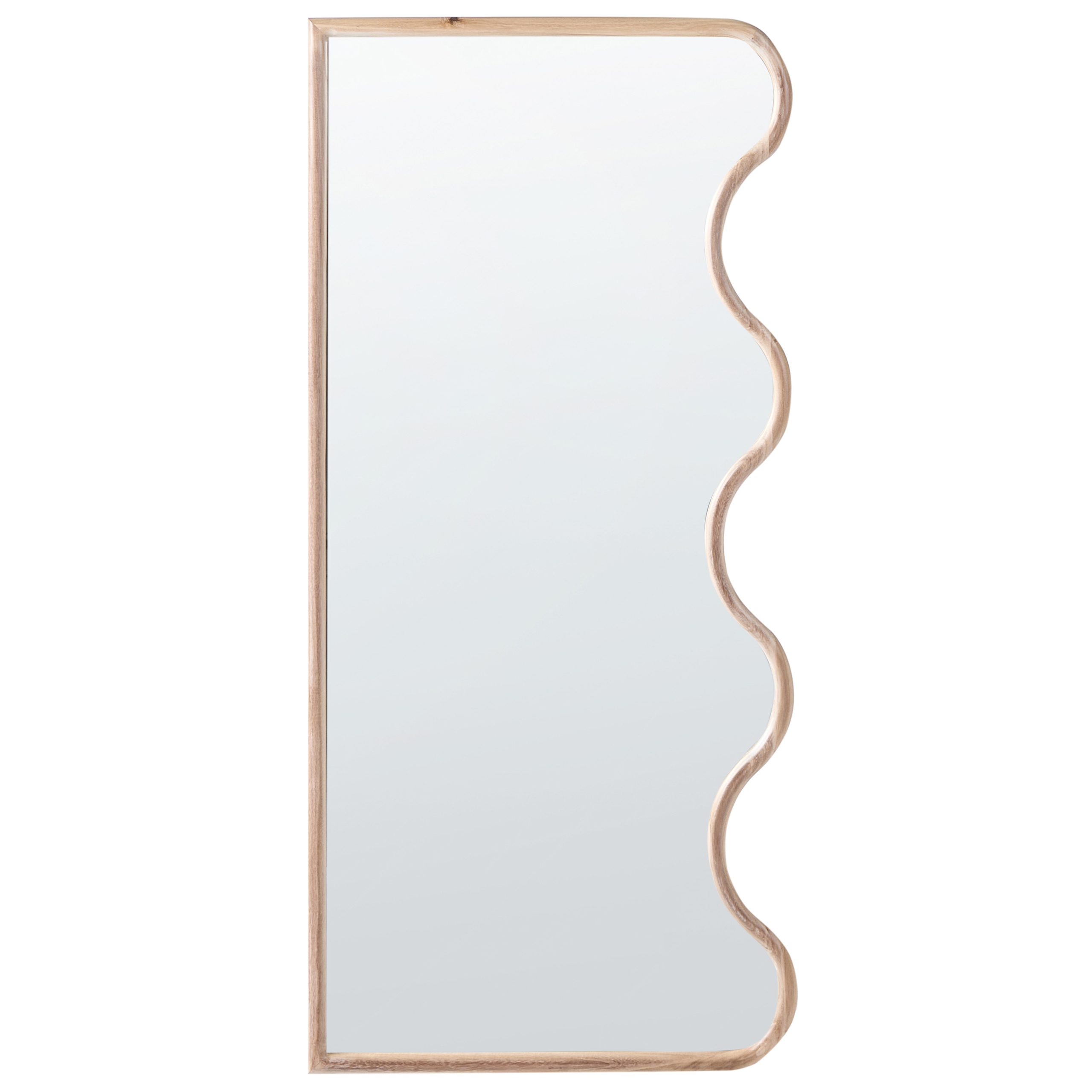 Espejo de pared murat 69 cm 150 cm madera de paulownia natural