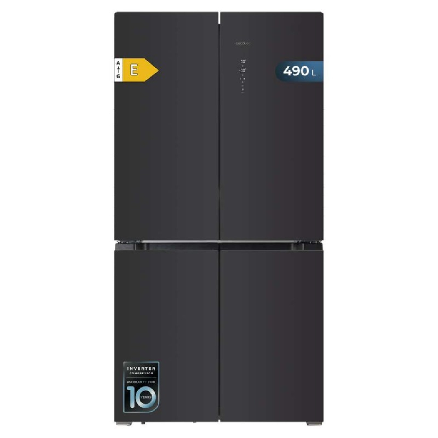 Cecotec frigorífico americano 4 puertas de cristal de 490 l bolero