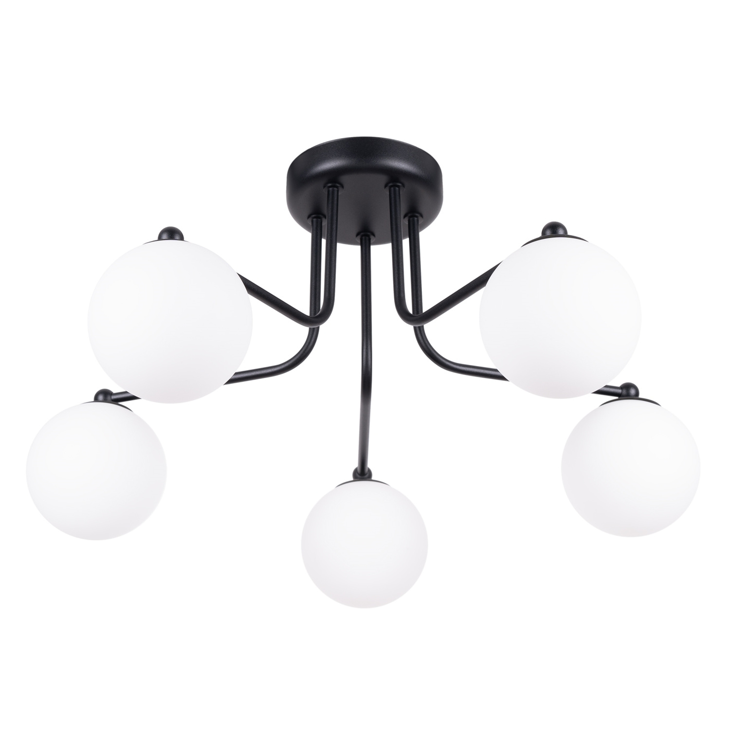 Lámpara de araña astral 5 negro/blanco acero/vidrio 58x29x64cm