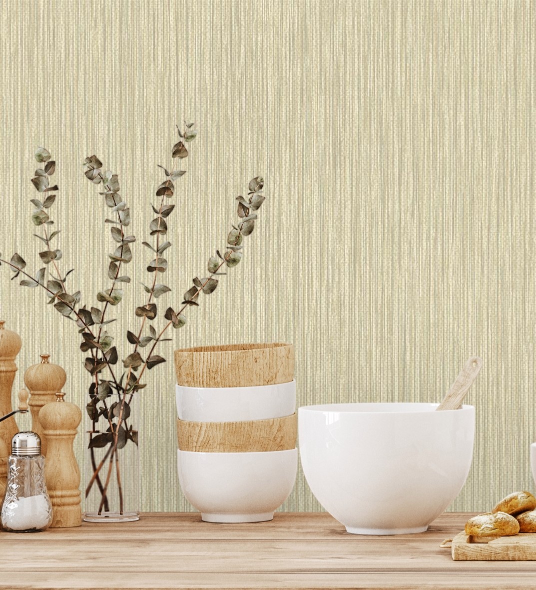 Papel pintado gaulan lavable fibra vegetal con textura en 10.6m²