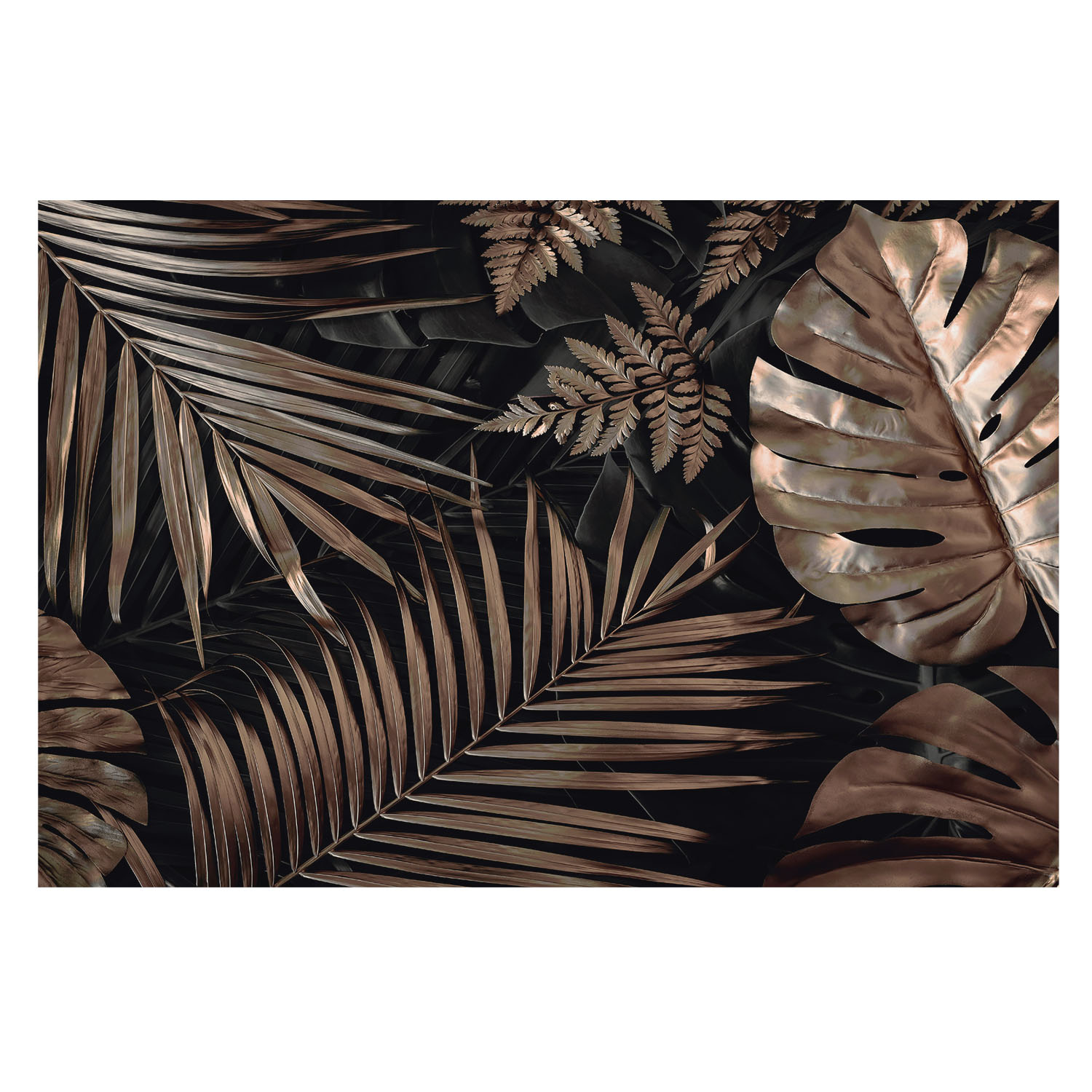Papel pintado tejido no tejido 250x250 hojas exóticas tulup