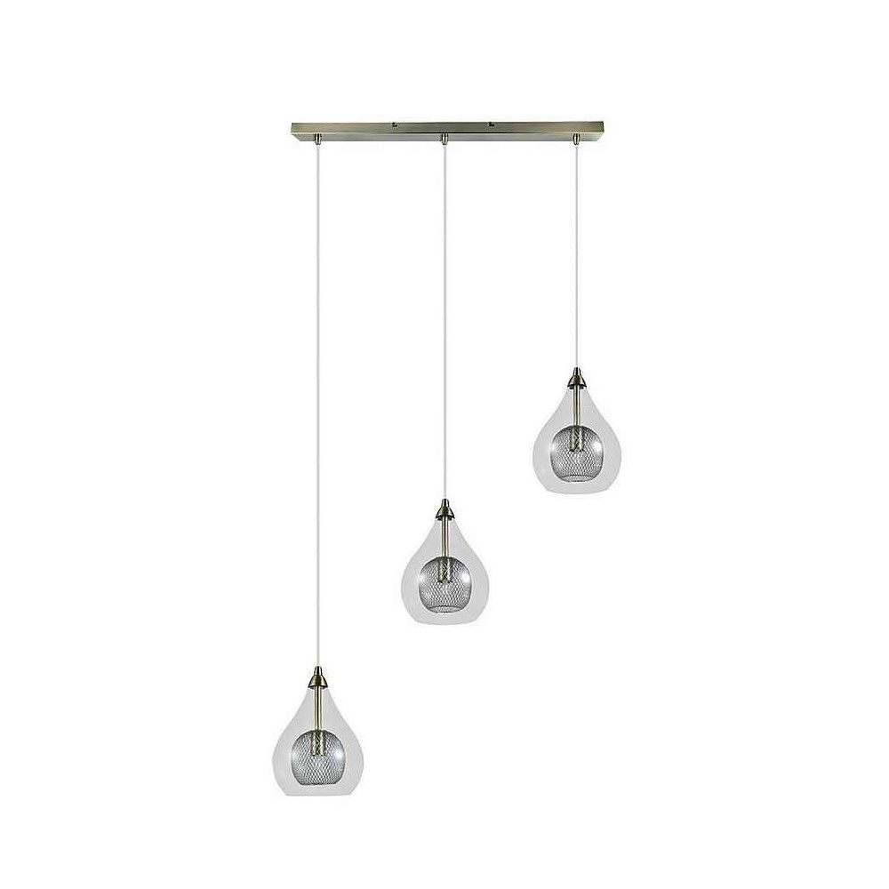 Suspensión - fab 154093014 - 3 luces - metal y vidrio - diseño contemporáne
