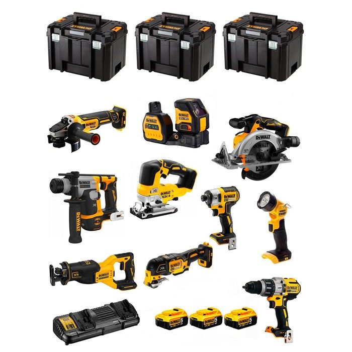 Kit de herramientas Dewalt dck1012p4t - 10 herramientas - 4 baterías de 5ah