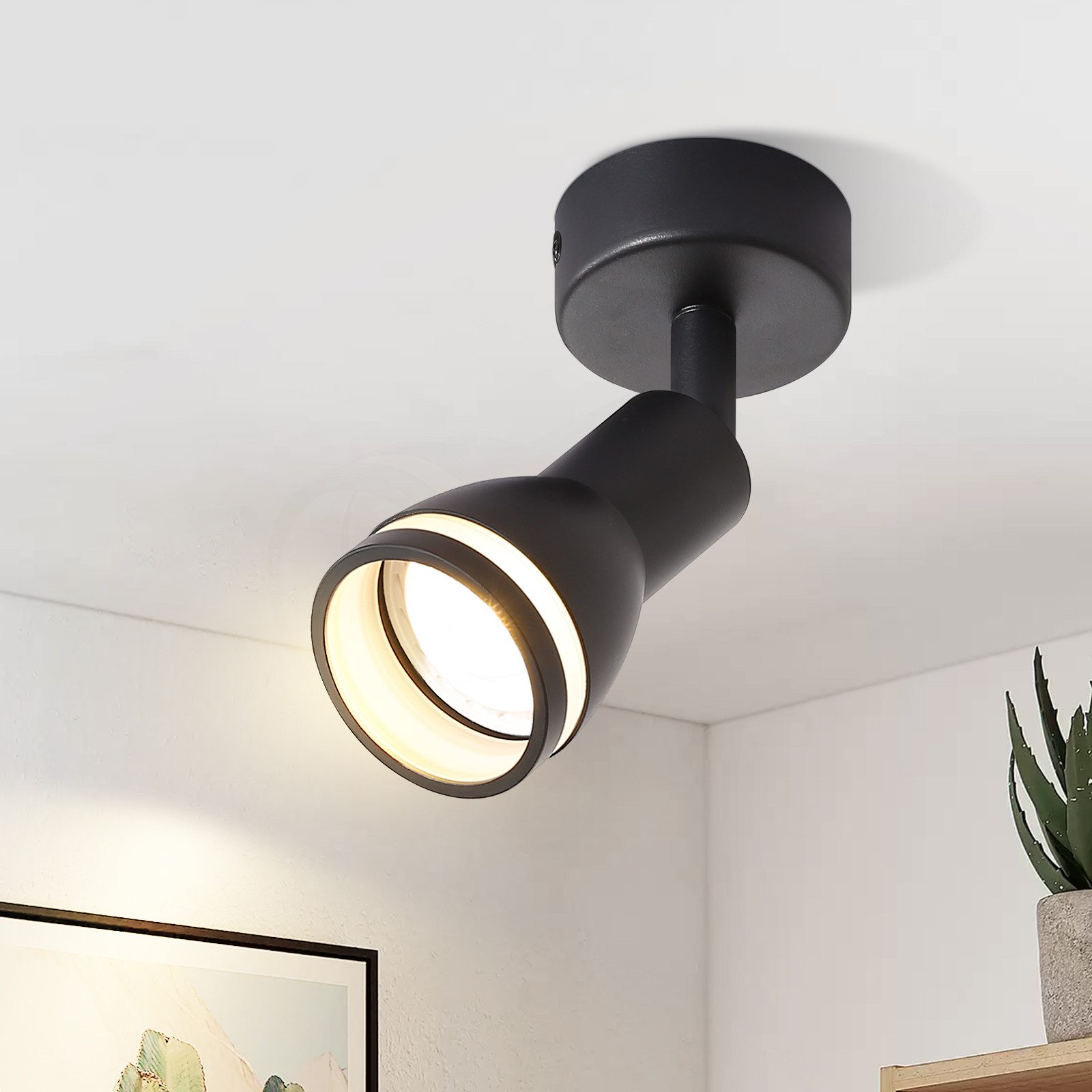 Nettlife lámpara de techo negro gu10 6x6