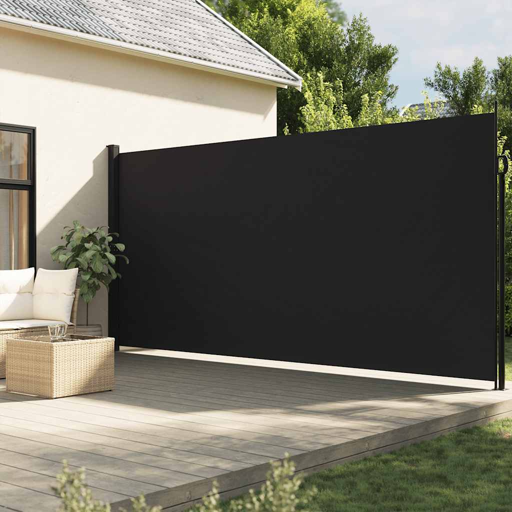 Pantalla de jardín, toldo lateral retráctil negro 200x600 cm ety5248021