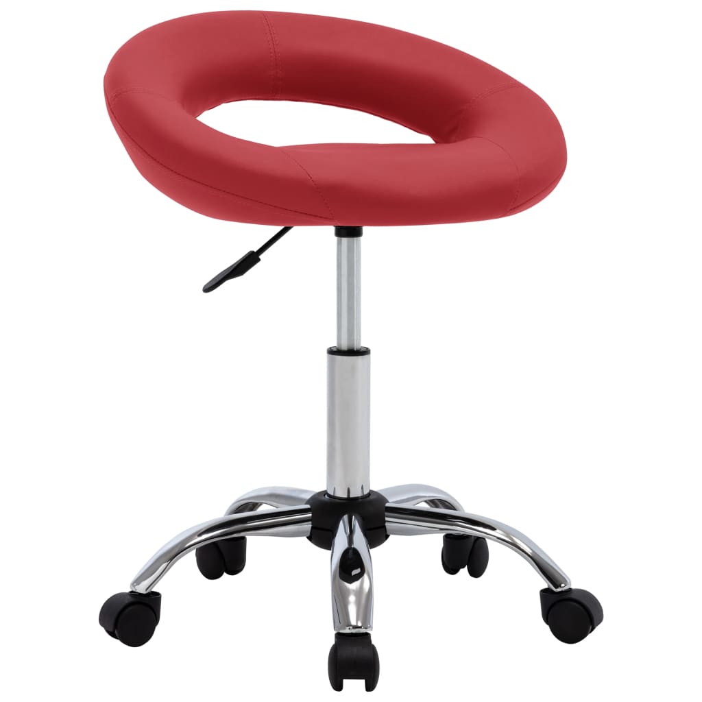 Silla de trabajo con ruedas cuero sintético rojo tinto oif910201
