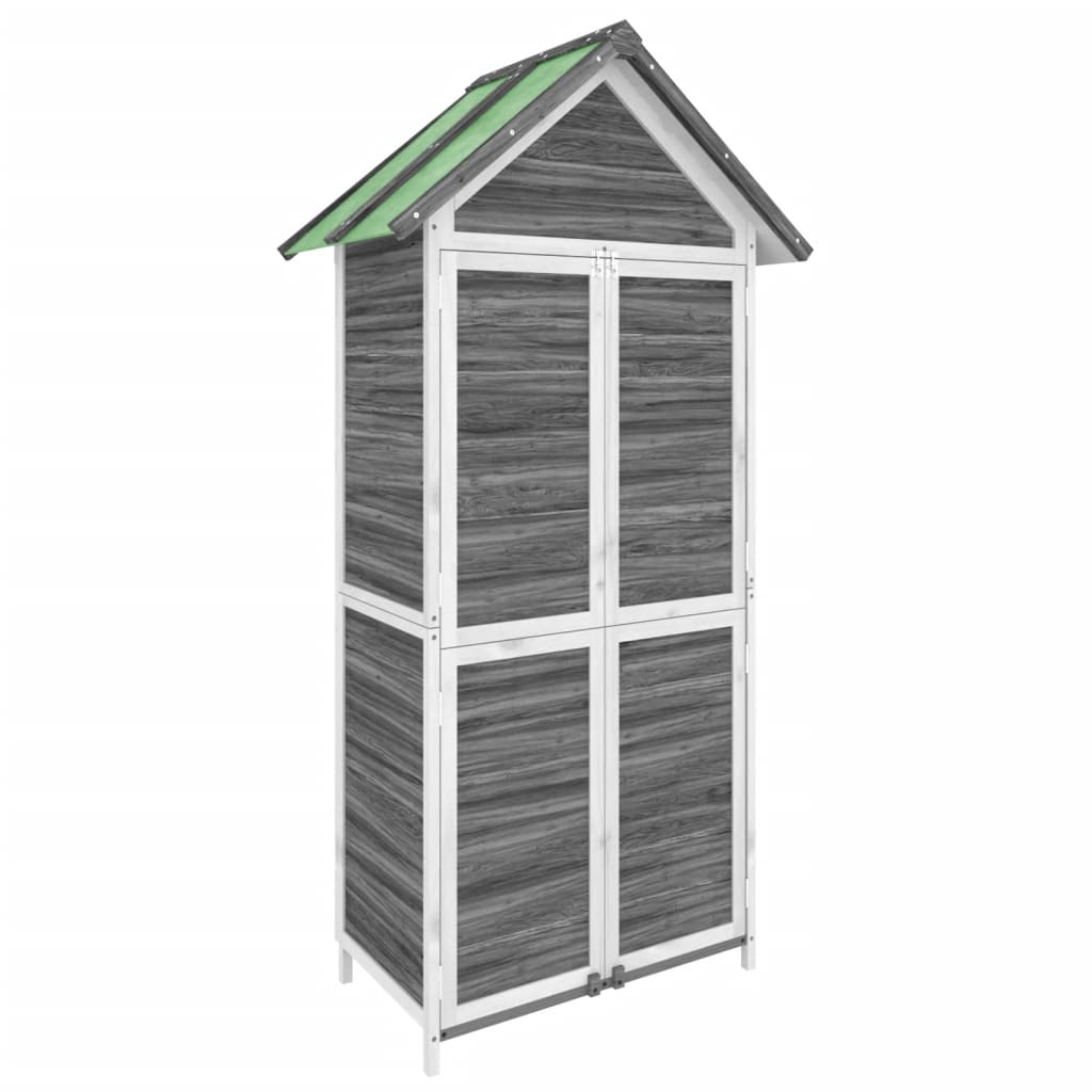 vidaXL cobertizo herramientas jardín madera pino gris 89x52,5x175 cm