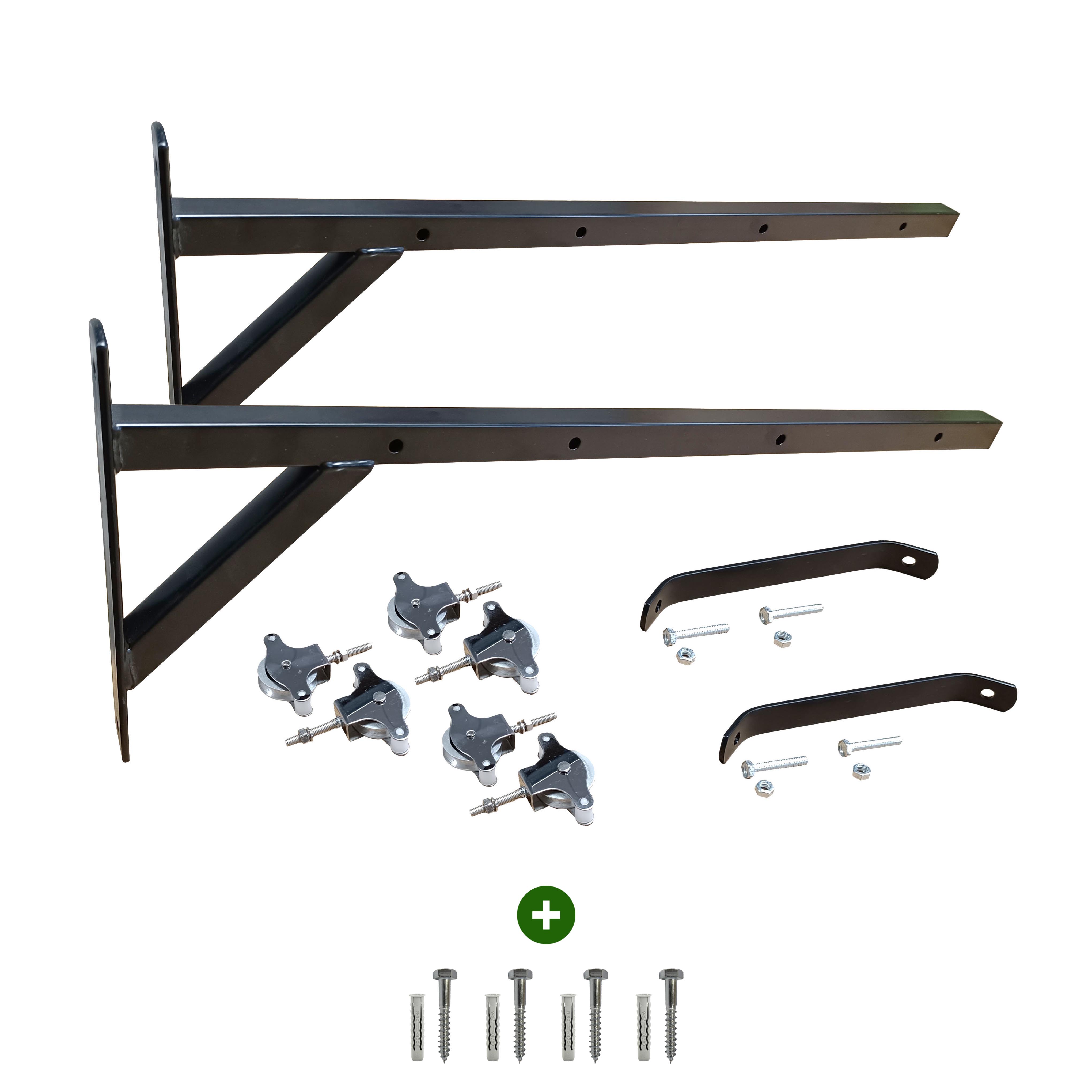 Tendedero de pared con 6 poleas | Negro