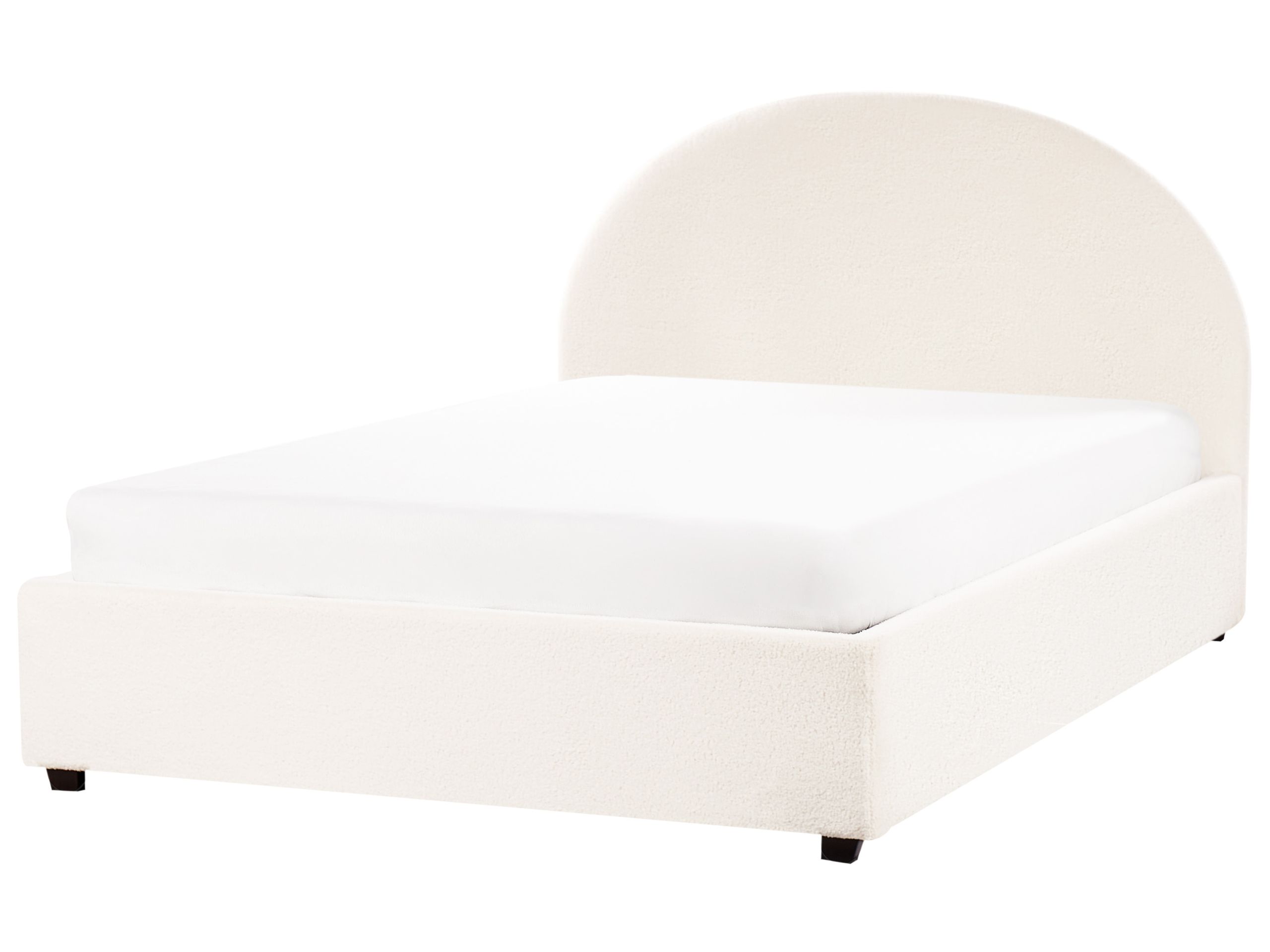 Cama con almacenaje vaucluse bouclé blanco crema 140 x 200 cm