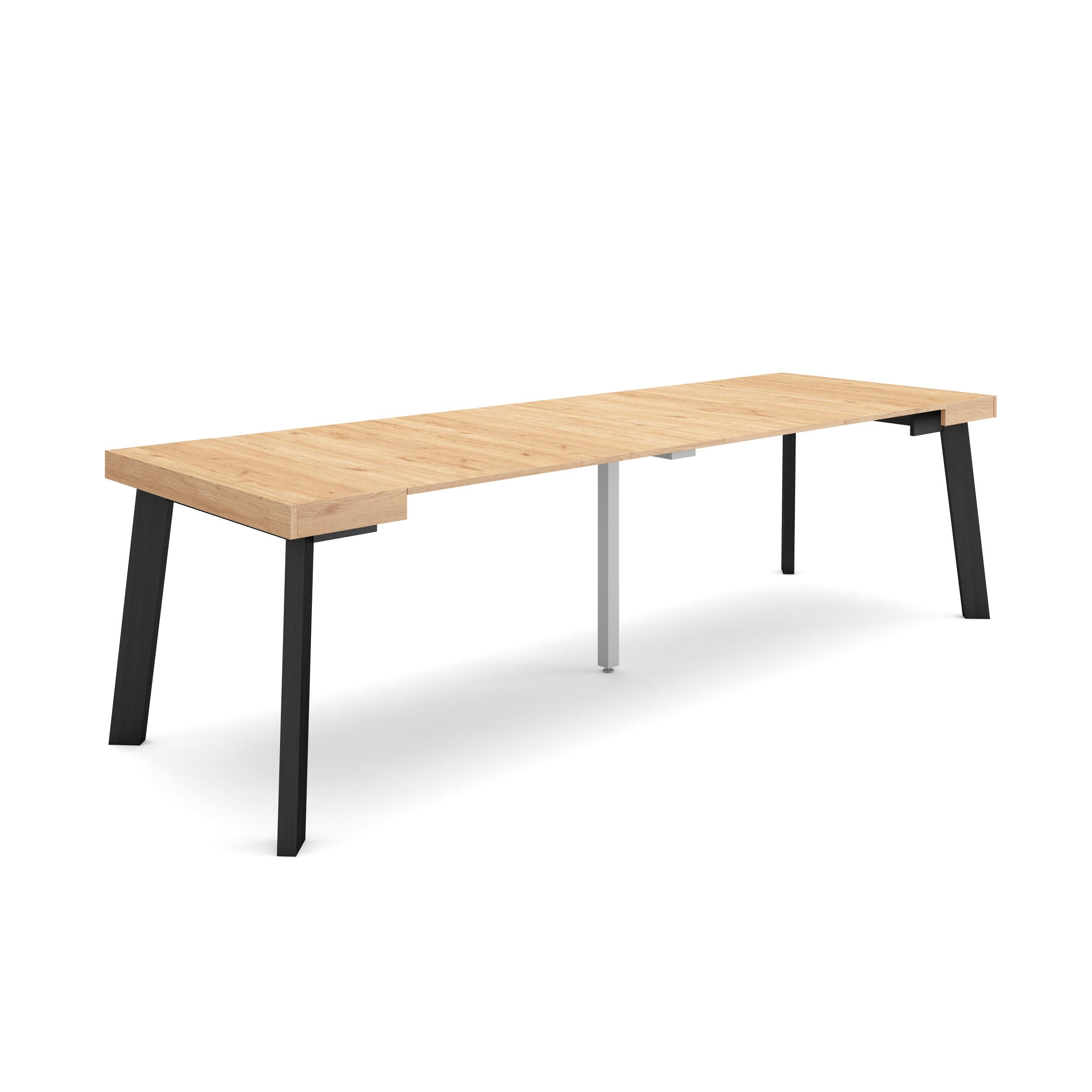 Mesa consola extensible, 58/262x90x73cm, roble, patas de madera rf3020