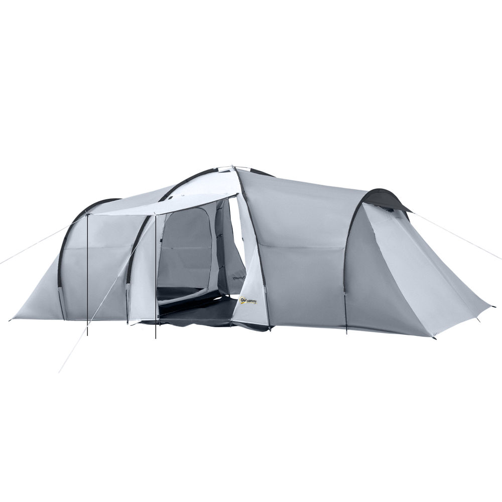 Tienda de campaña 590x245x193 cm poliéster color gris Outsunny
