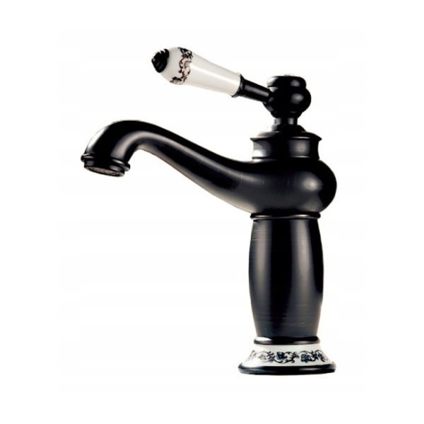 Grifo lavabo monomando retro, negro