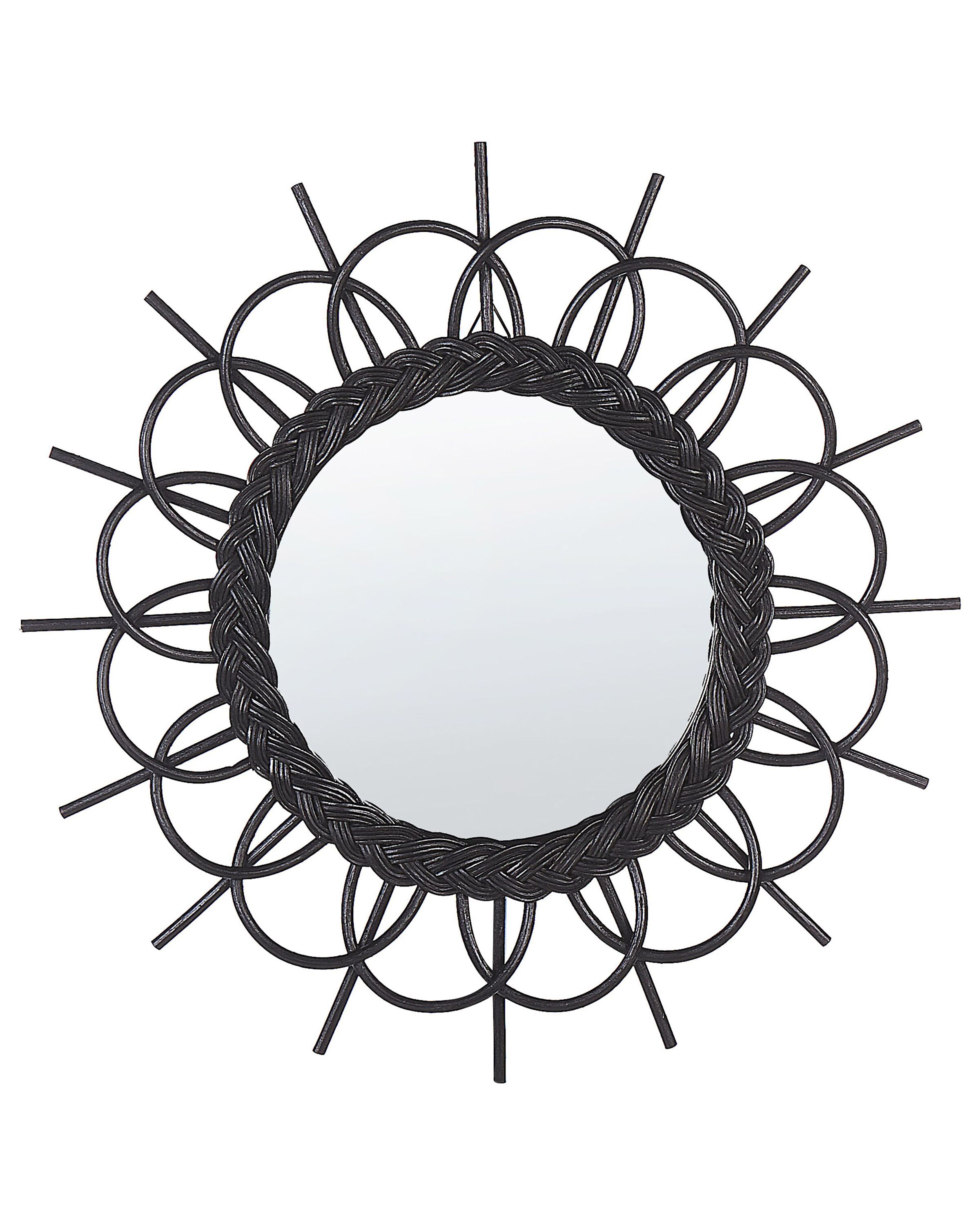 Espejo de pared telakia 60 cm 60 cm ratán negro