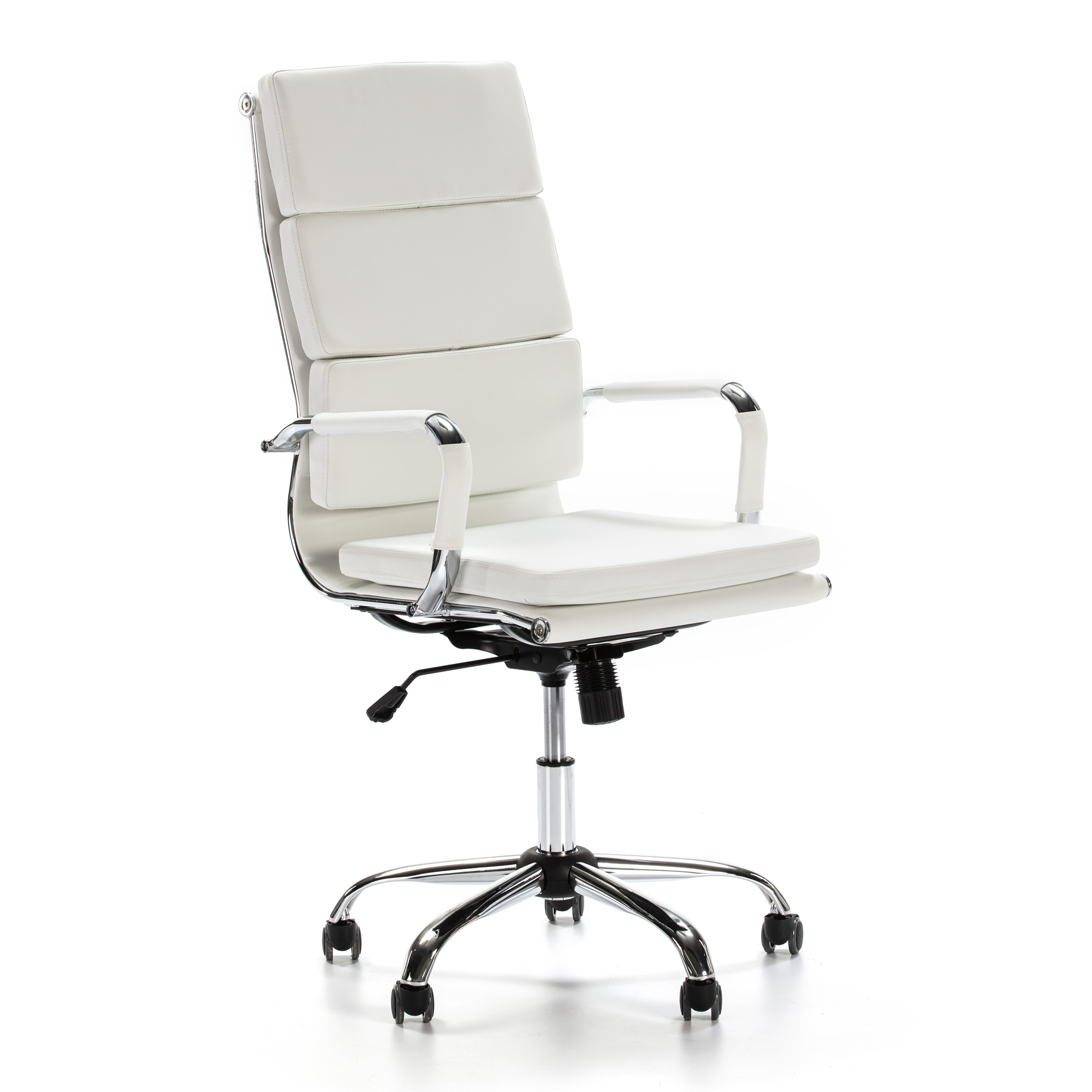Sillón de oficina morgan blanco, piel sintética, altura ajustable