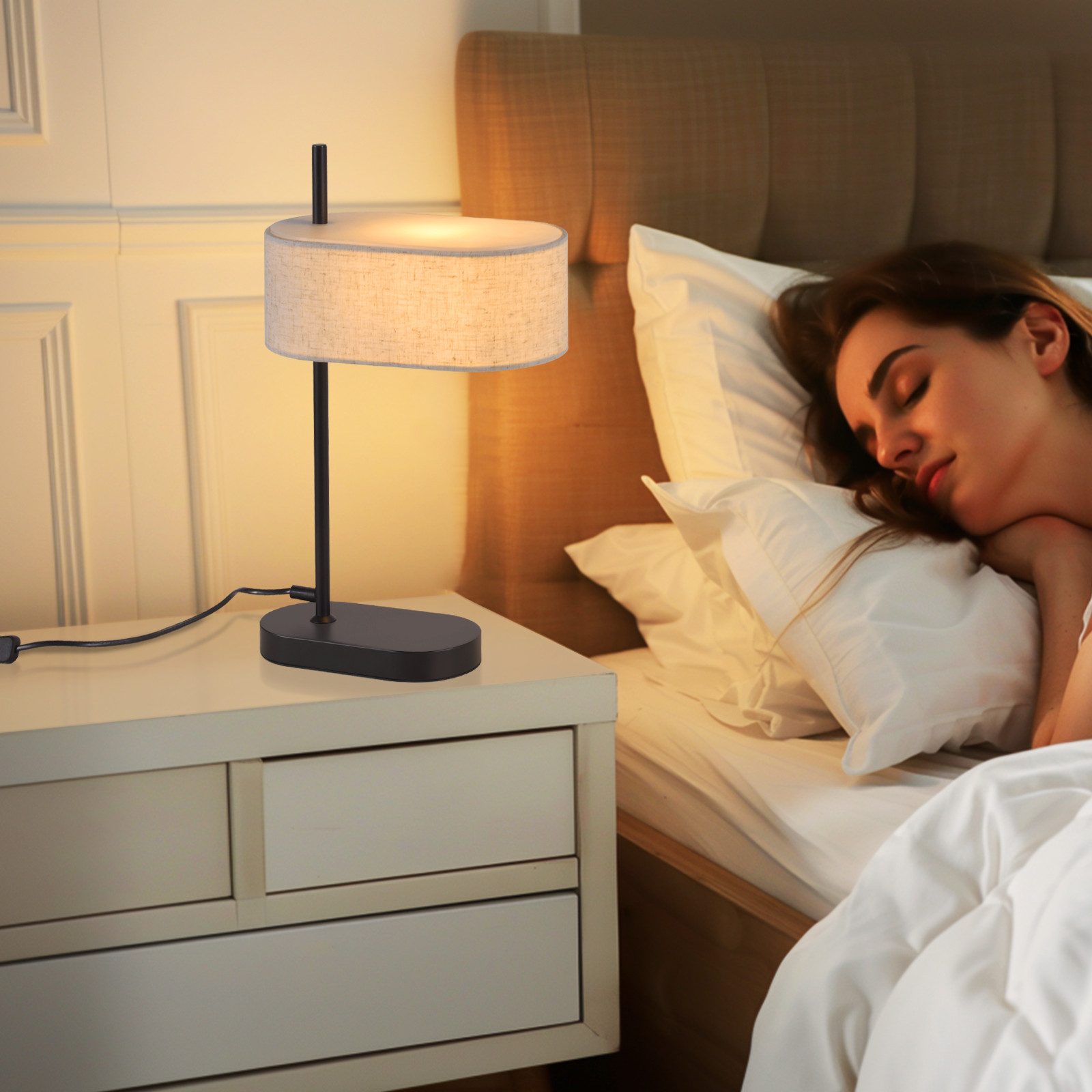 Nettlife lámpara de mesa e14 negro 40x24