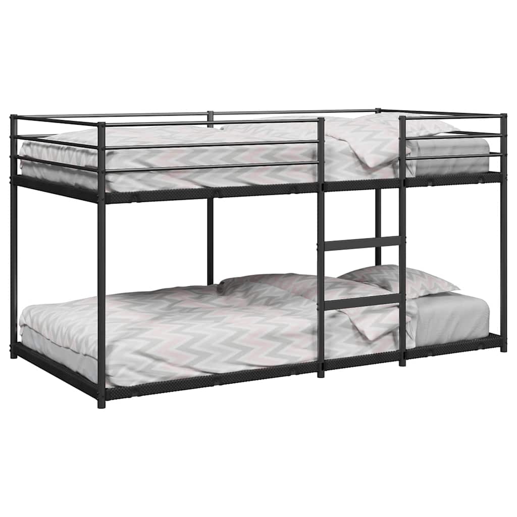 Cama 80x200 cm,litera sin colchón acero negro rhu2255
