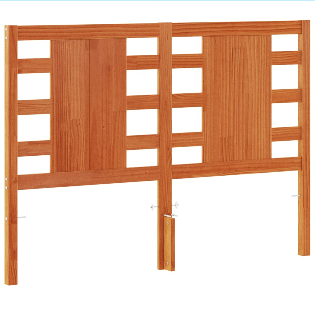 vidaXL cabecero de cama madera maciza de pino marrón cera 135 cm