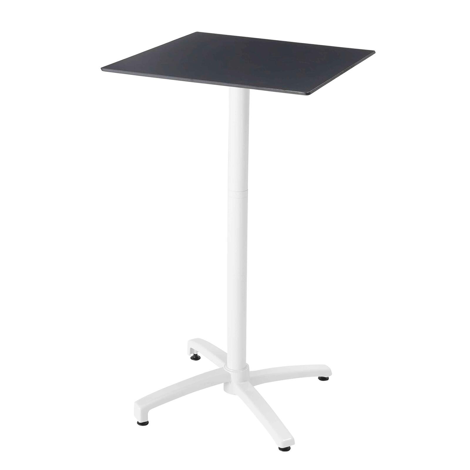 Oviala - mesa alta de jardín de 60 x 60 cm inclinable laminada en negro