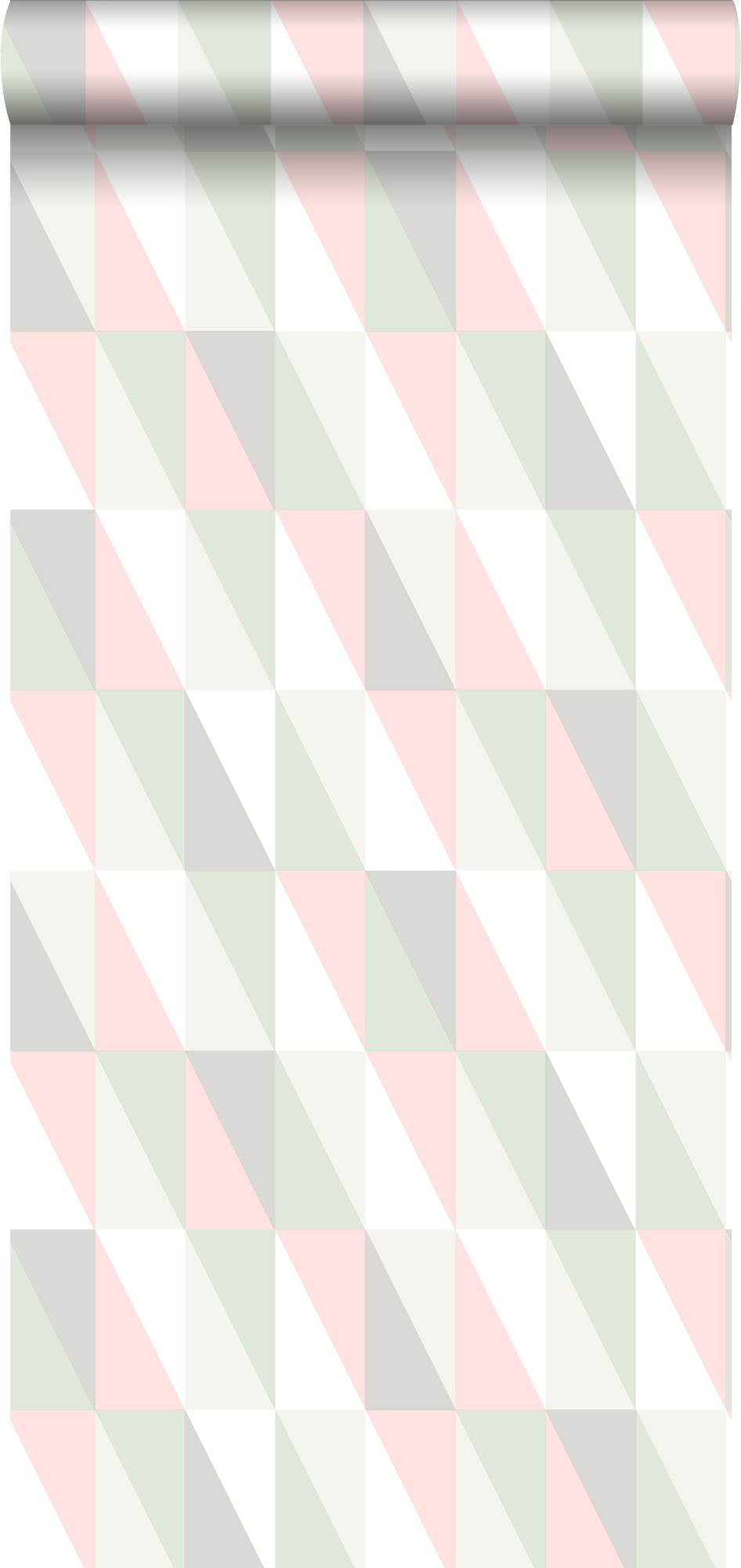 Walls4you papel pintado triángulo geométrico gráfico verde, rosa y gris