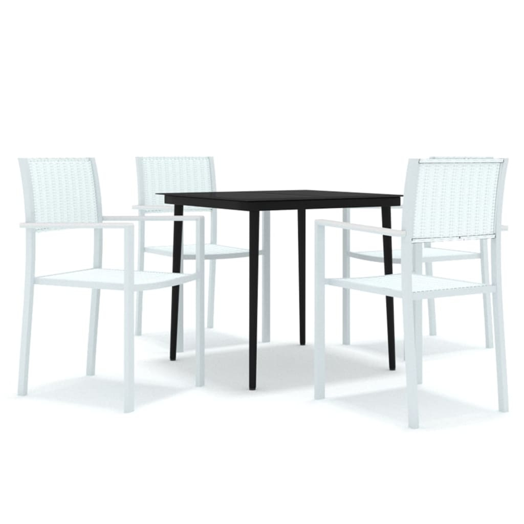 vidaXL juego de comedor de jardín de 5 piezas blanco
