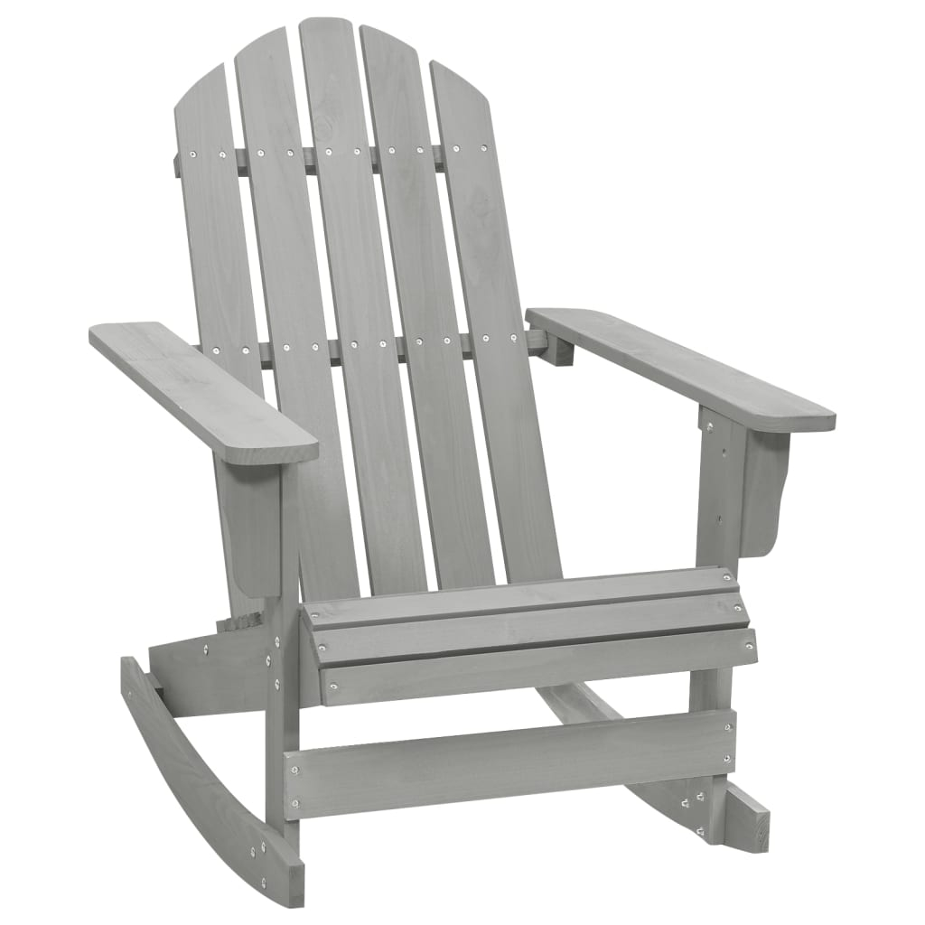 vidaXL mecedora de jardín de madera gris