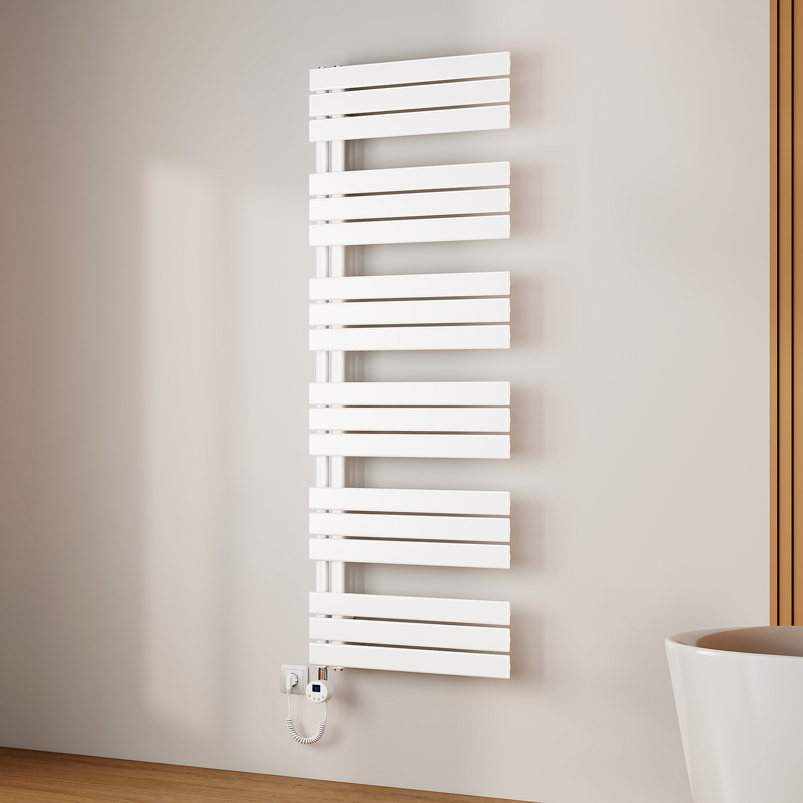 Emke toallero eléctrico 1599x600 mm blanco 1000w Wi-Fi detección ventana