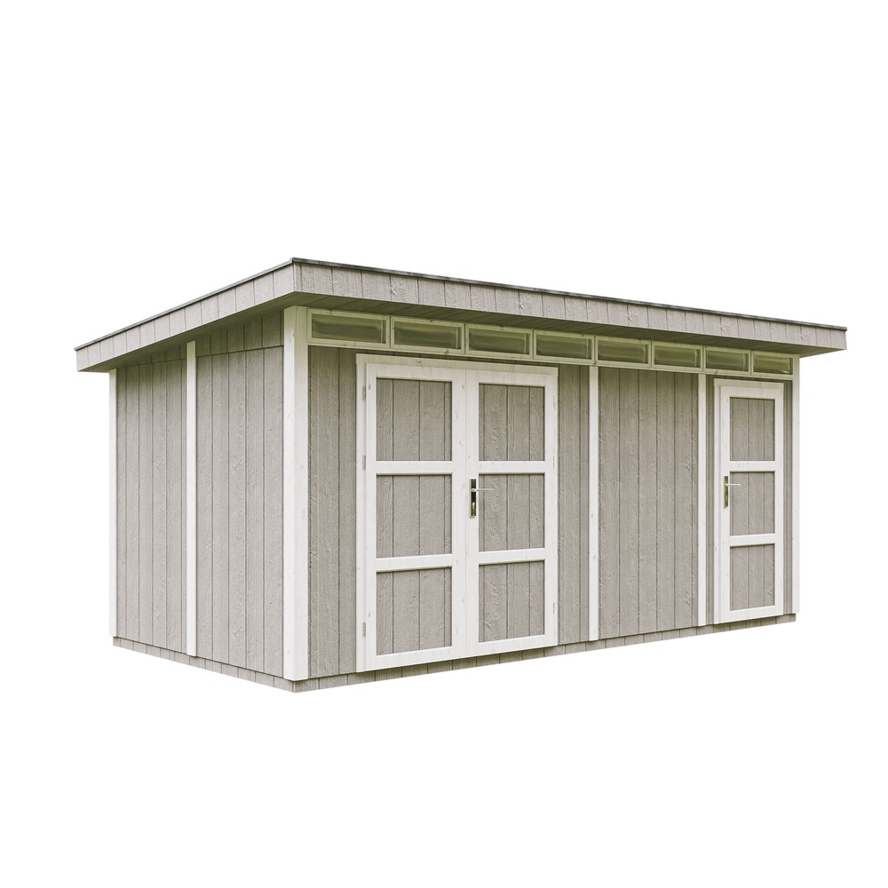 Caseta de jardín Timbela m905c-tundra grey, 8,52 + 2,95 m², premium