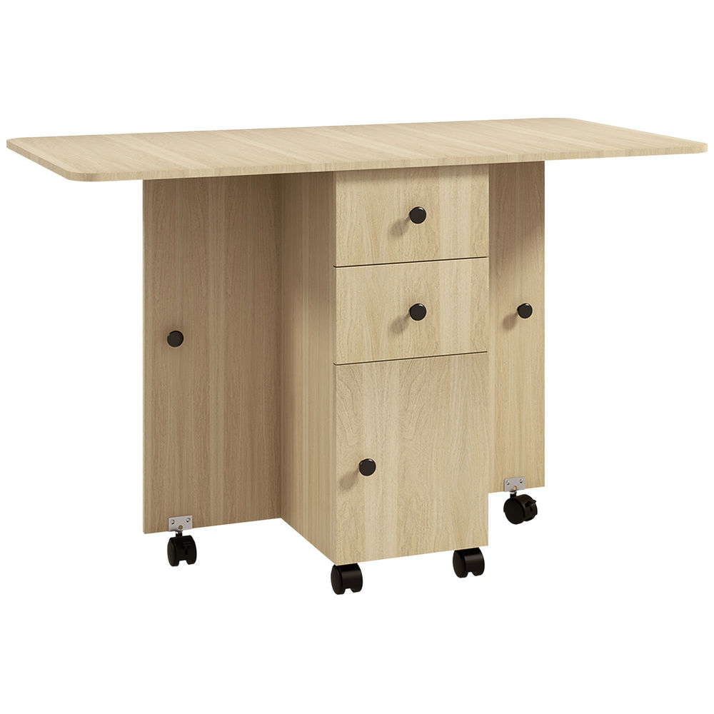 Mesa plegable cocina 120x60x76.5 cm color marrón Homcom