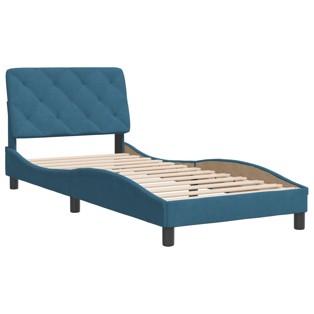 vidaXL estructura de cama sin colchón terciopelo azul 90x190 cm