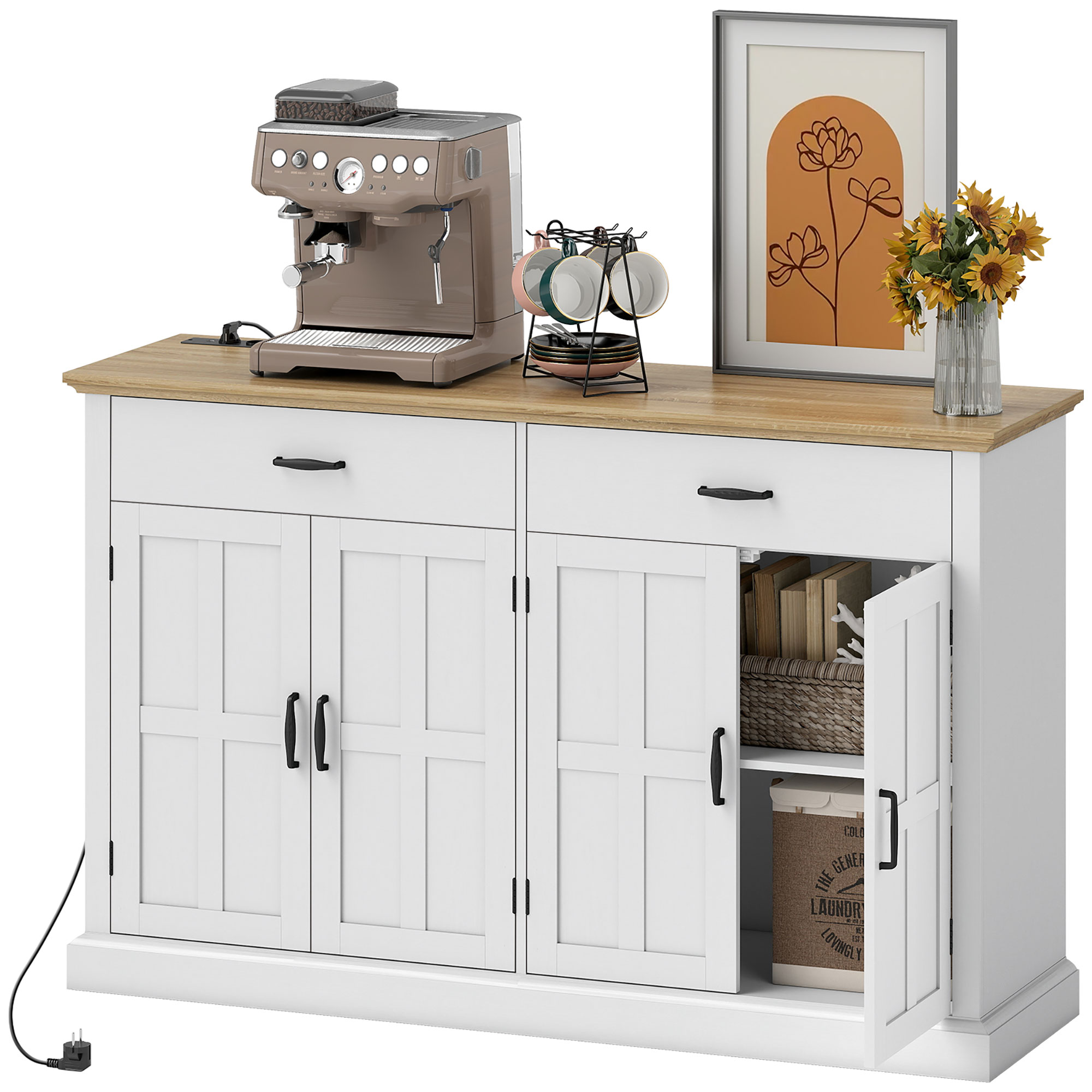 Aparador mdf blanco 140x40x91 5 cm