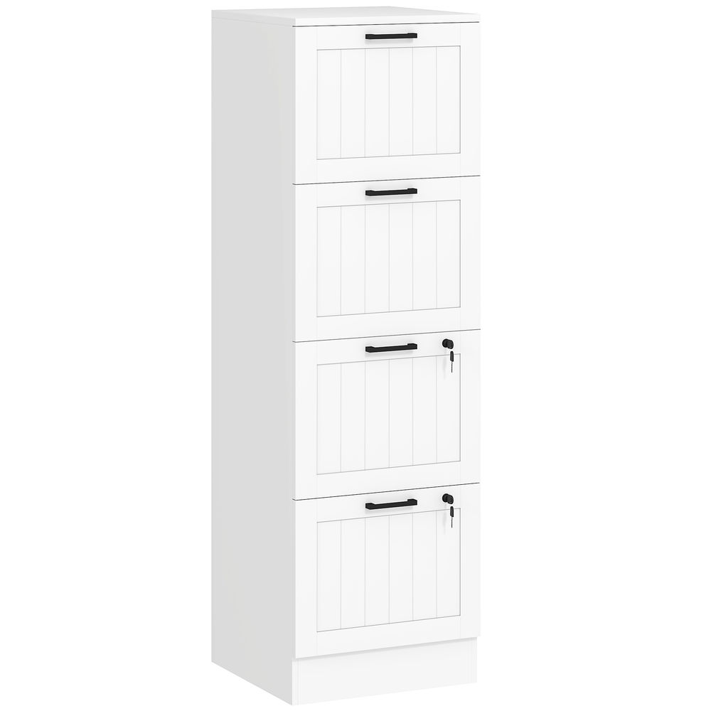 Cajonera de oficina 40x40x131 cm mdf color blanco Homcom