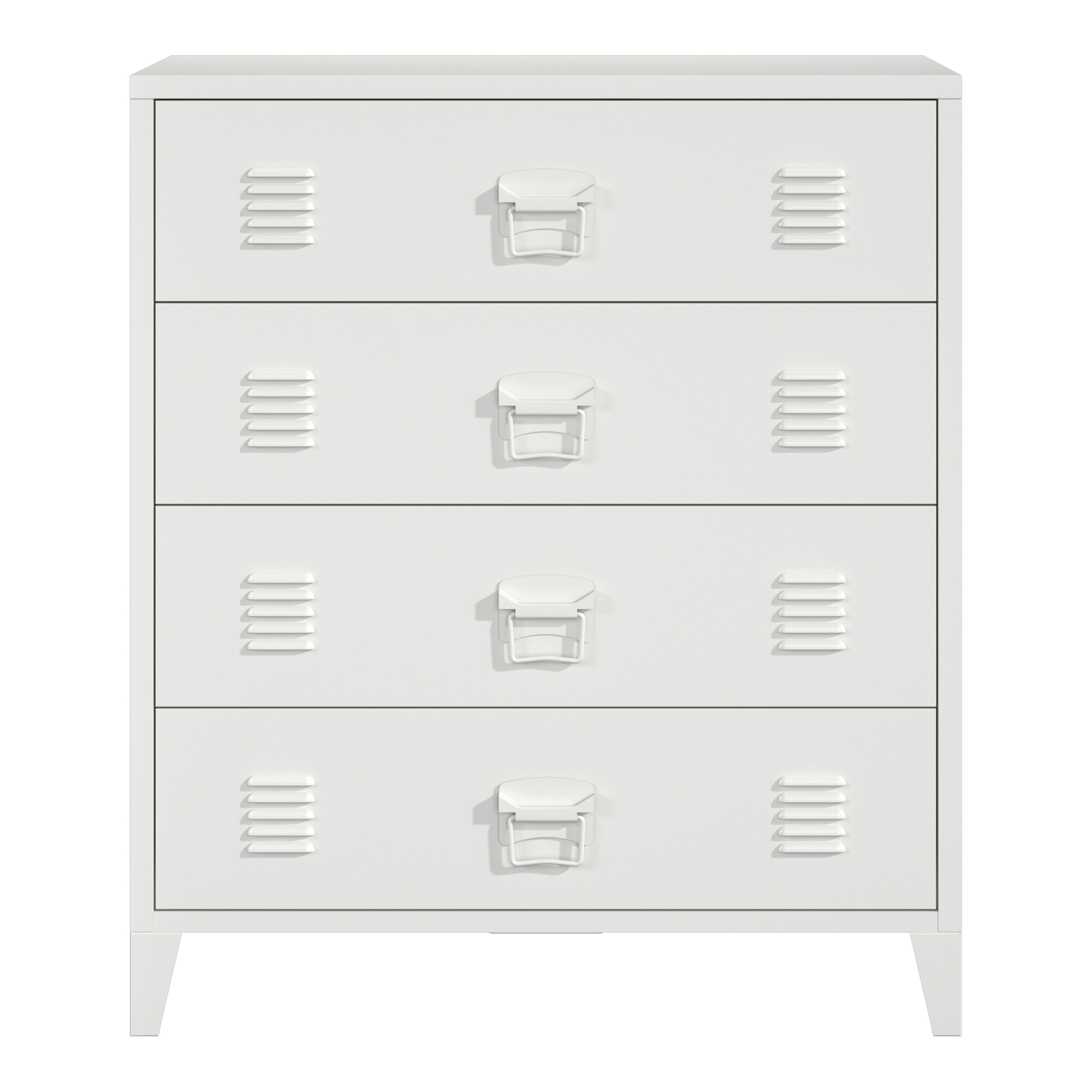 Cajonera hämeenlinna de 4 cajones acero 92 x 80 x 40 cm - blanco [en.casa]