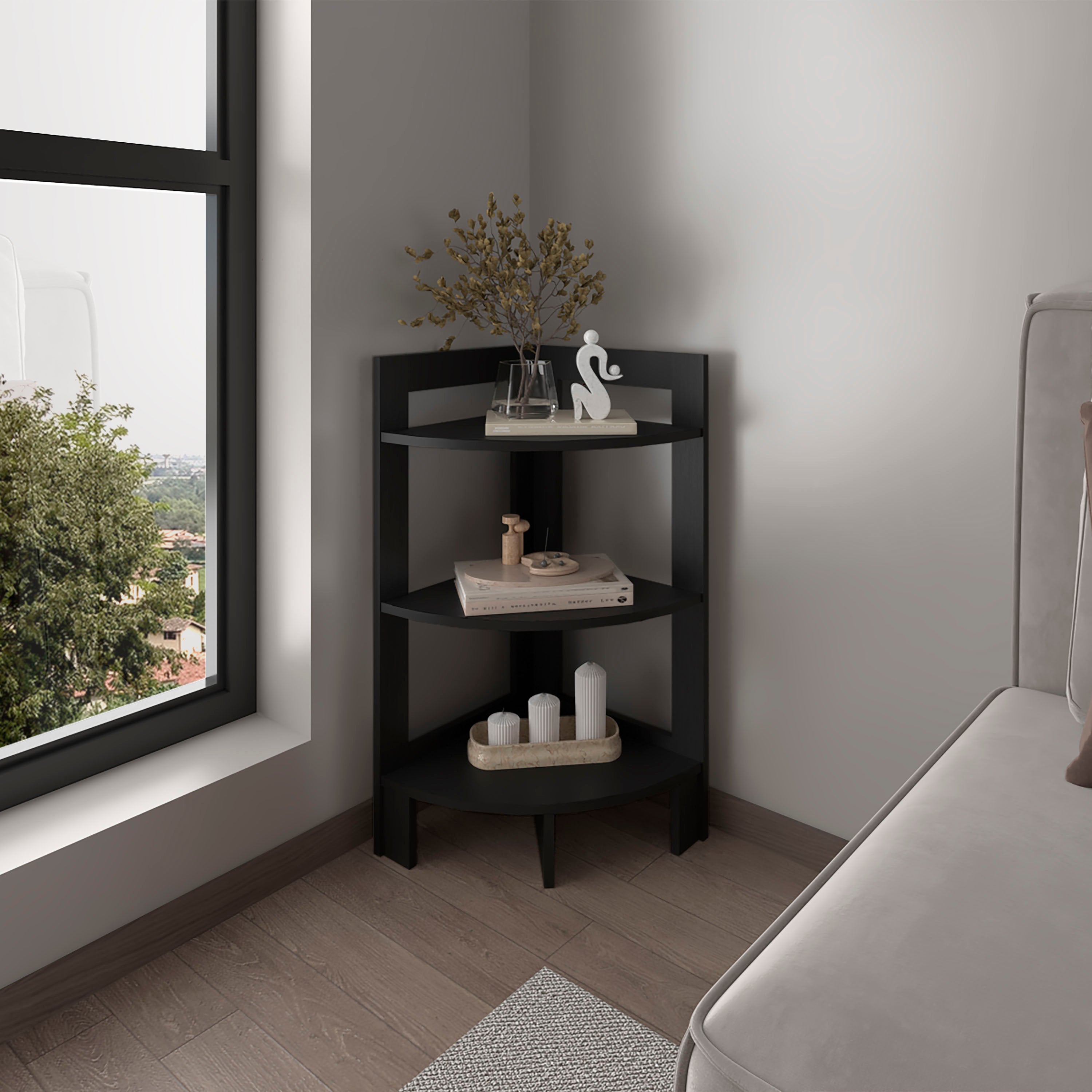 Taburete riga en melamina con 3 estantes , 80.6 cm x 38.8 cm x 38.8 cm