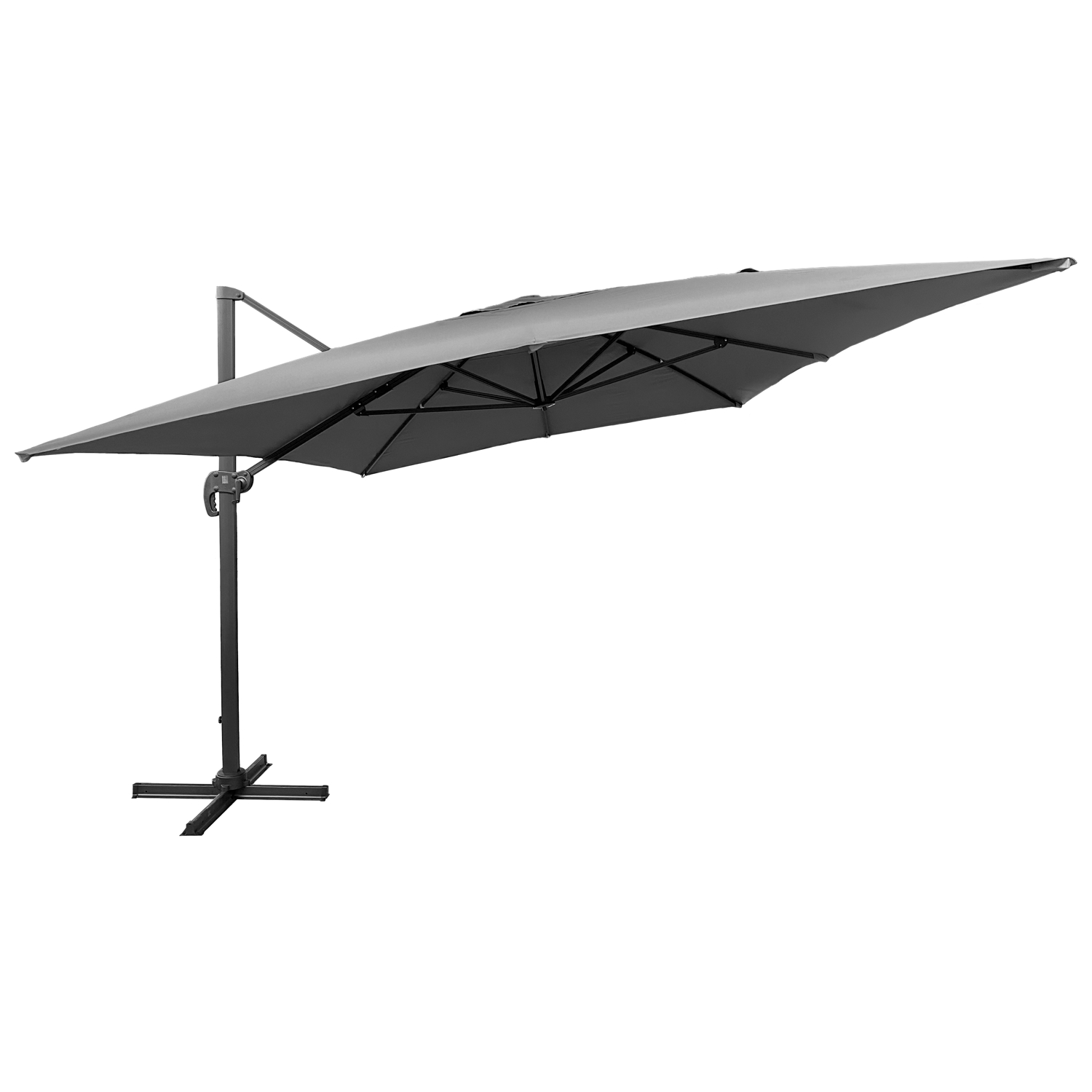 Sombrilla excéntrica molokai rectangular 3x4m gris + funda