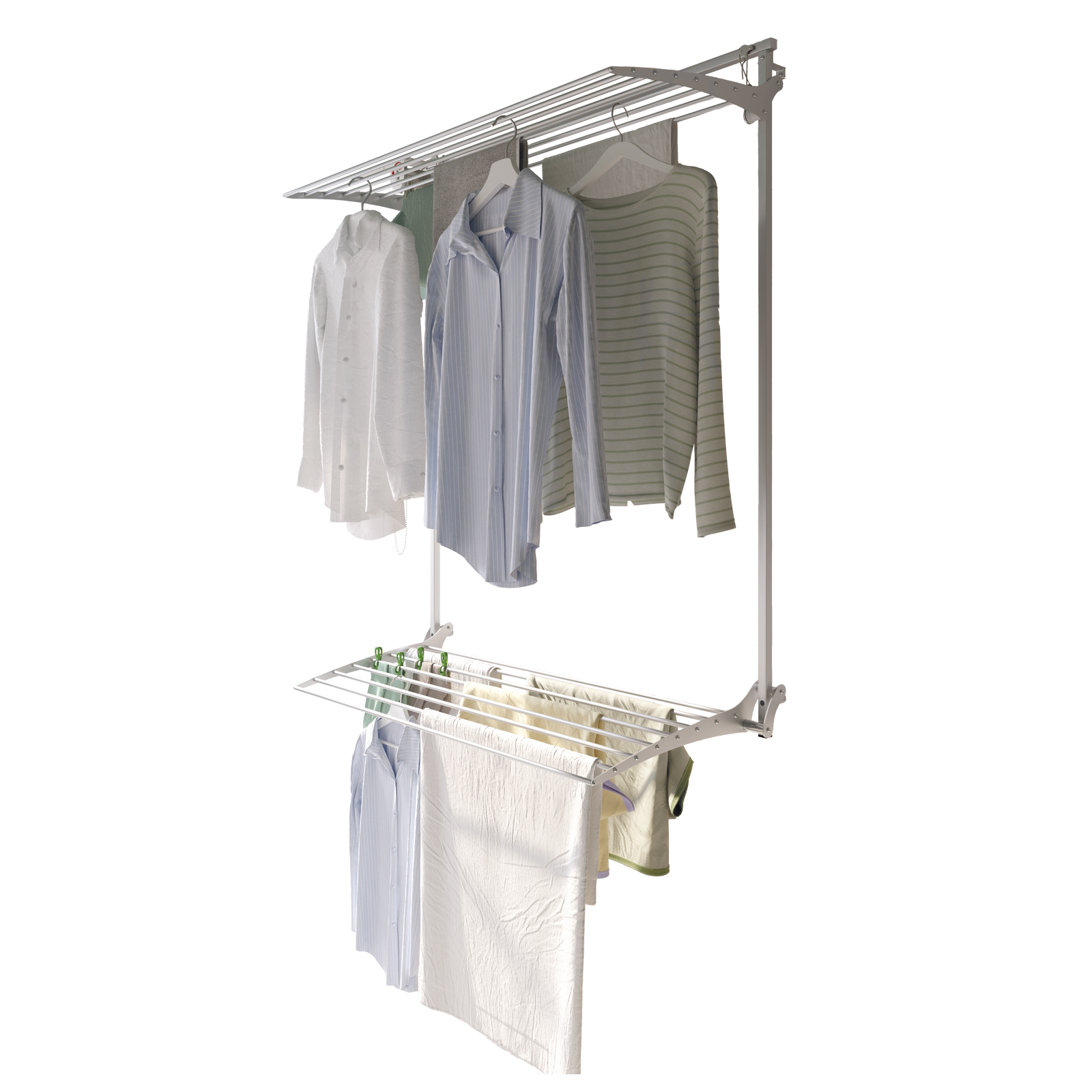 Tendedero plegable, 128 cm foxydry plus gris, acero y aluminio