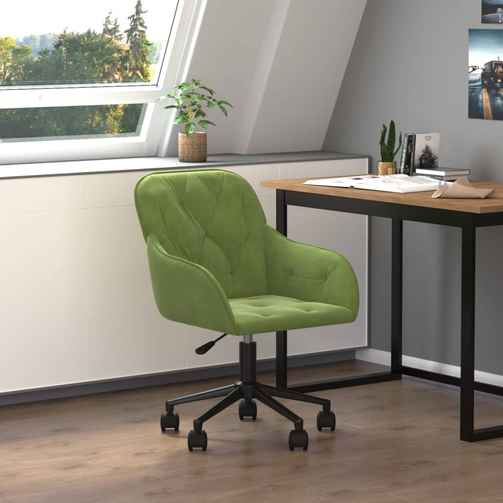 Silla de oficina giratoria de terciopelo verde claro oif184764