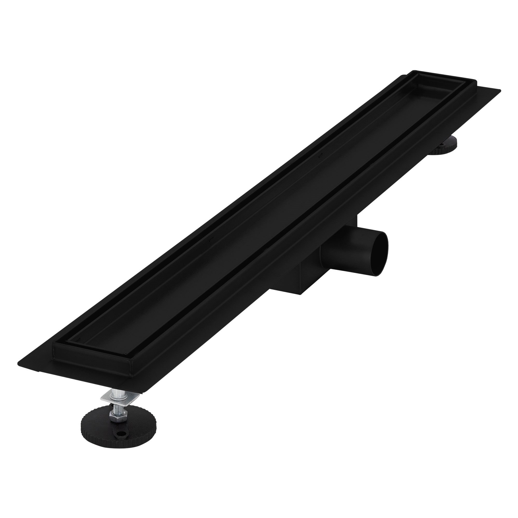 Canal de ducha 70cm 2en1, alicatable, acero inoxidable negro luxebath