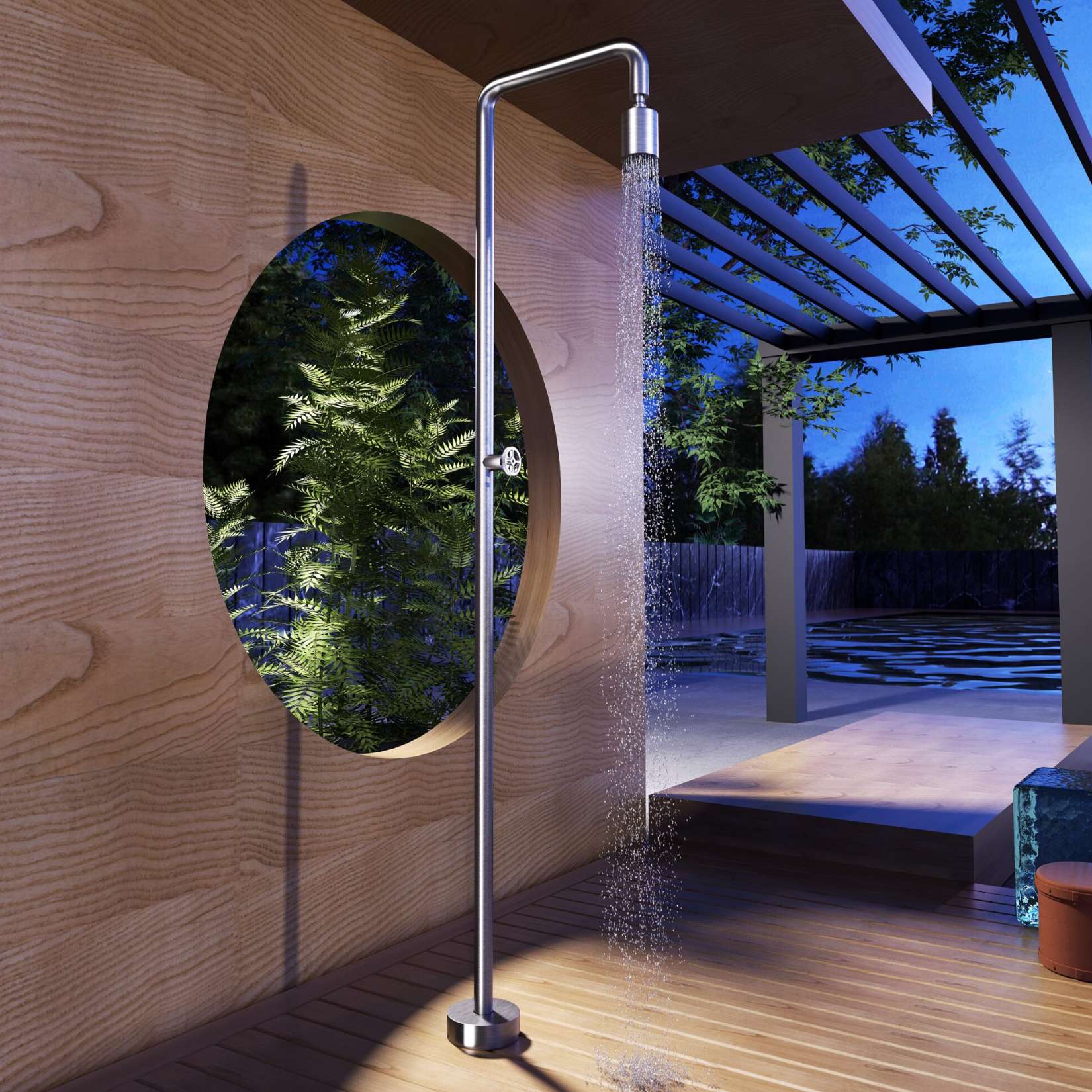 Ducha de piscina pool en acero inox | poolimex