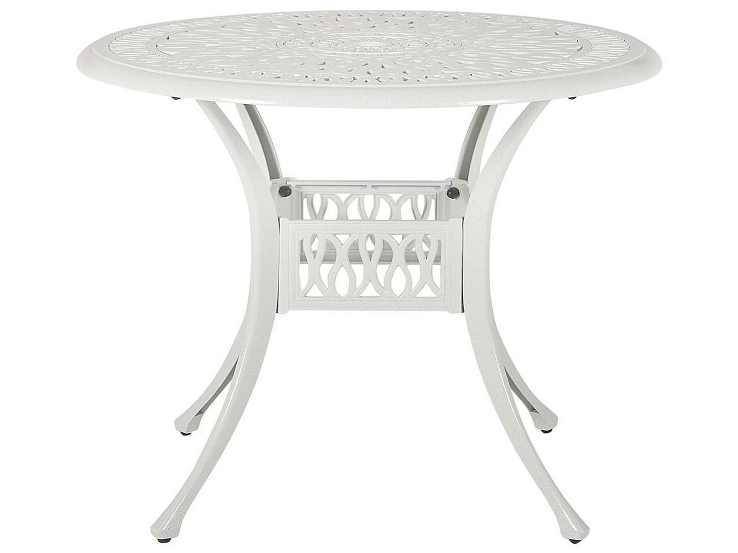 Mesa de balcón ancona 90 cm 90 cm metal blanco crema